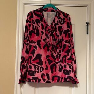 Vibrant Pink Animal Print Blouse
